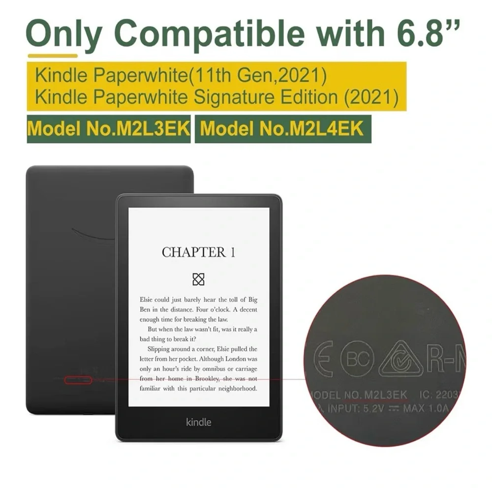 Black/clear 6.8” Kindle Paperwhite 11th generation (2021) Case